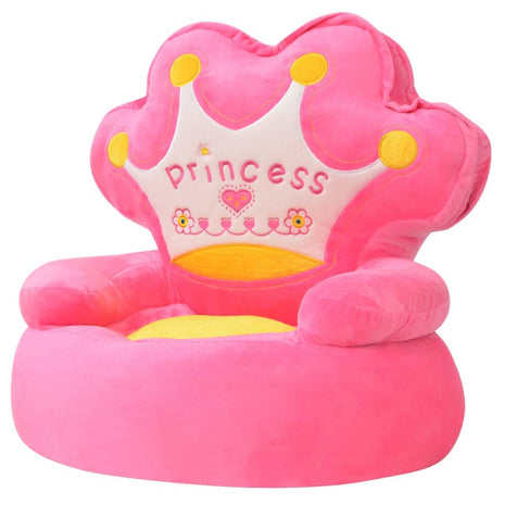 Kinderstoel prinses pluche roze