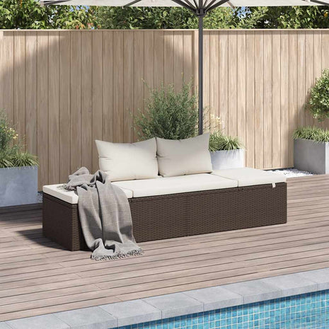 Tuinbed 195x60 cm poly rattan bruin