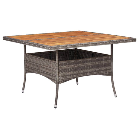 Tuintafel poly rattan en massief acaciahout grijs