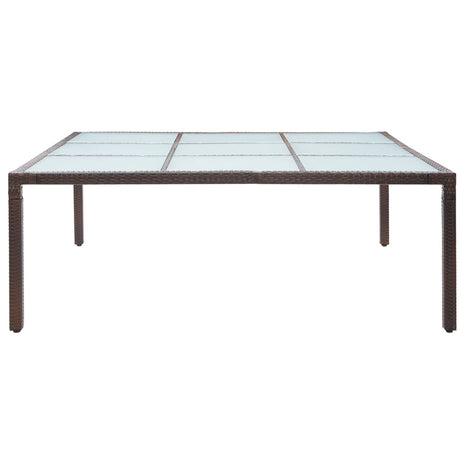 Tuintafel 200x200x74 cm poly rattan bruin