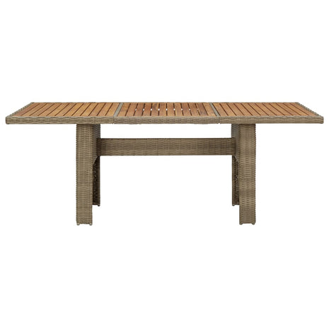 Tuintafel 200x100x74 cm poly rattan bruin