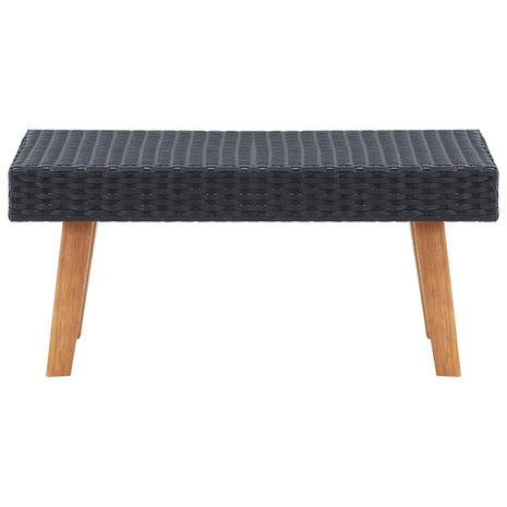 Tuintafel poly rattan zwart