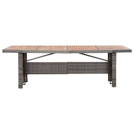 Tuintafel 240x90x74 cm poly rattan en massief acaciahout