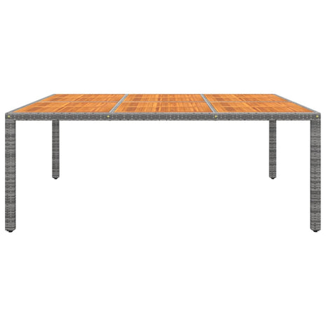 Tuintafel 200x150x75 cm acaciahout en poly rattan grijs