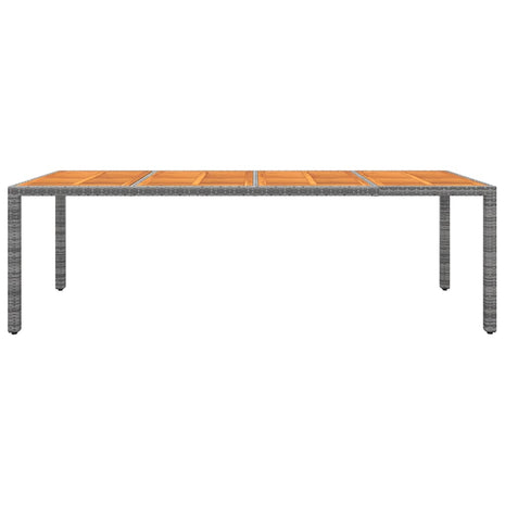 Tuintafel 250x100x75 cm poly rattan en massief acaciahout grijs