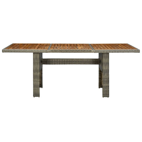 Tuintafel poly rattan en massief acaciahout bruin