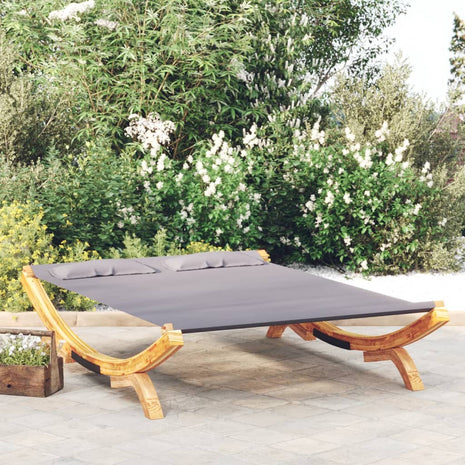 Loungebed 165x188,5x46 cm massief gebogen hout antracietkleurig