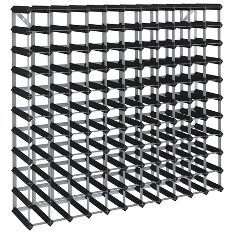 Wijnrek voor 120 flessen massief grenenhout zwart