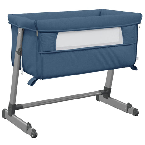 Babybox met matras linnen marineblauw