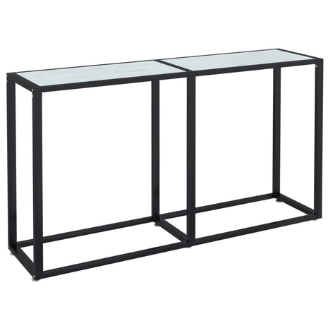 Wandtafel 140x35x75,5 cm gehard glas witmarmerkleurig