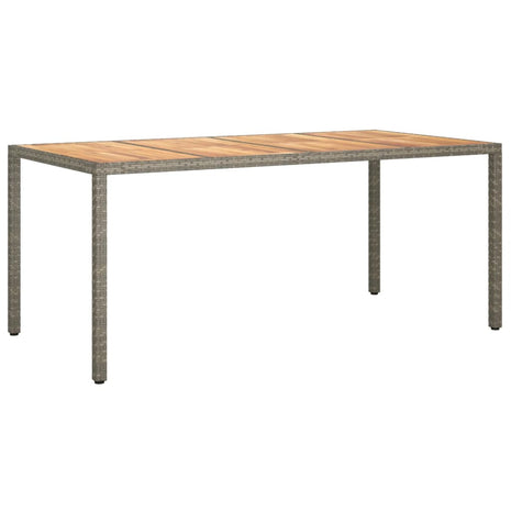 Tuintafel 190x90x75 cm poly rattan en acaciahout grijs