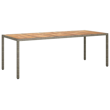 Tuintafel 250x100x75 cm poly rattan grijs