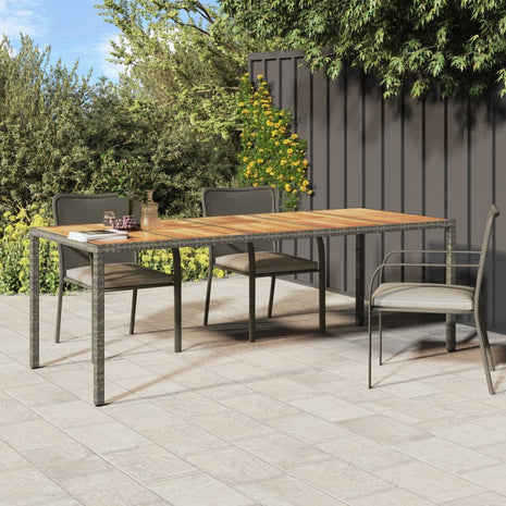 Tuintafel 250x100x75 cm poly rattan grijs