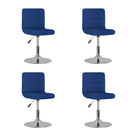 Eetkamerstoelen draaibaar 4 st stof blauw