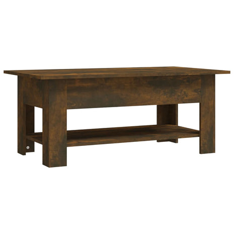 Salontafel 102x55x42 cm bewerkt hout gerookt eikenkleurig