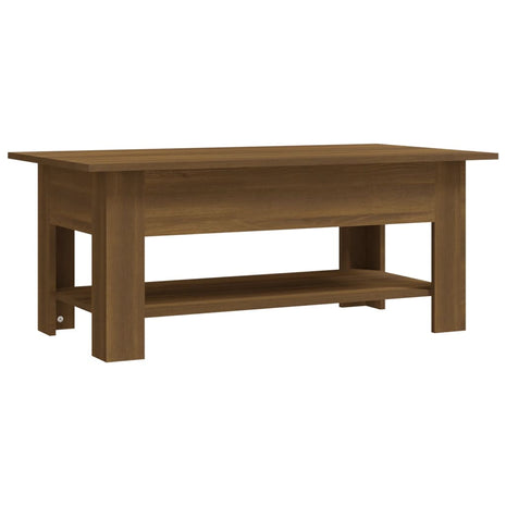 Salontafel 102x55x42 cm bewerkt hout bruin eikenkleur