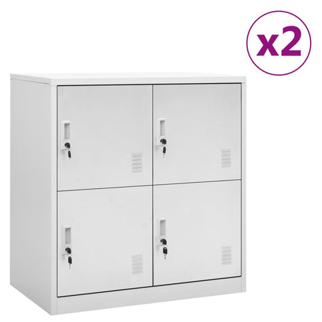 Lockerkasten 2 st 90x45x92,5 cm staal lichtgrijs