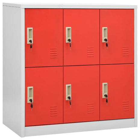 Lockerkasten 2 st 90x45x92,5 cm staal lichtgrijs en rood