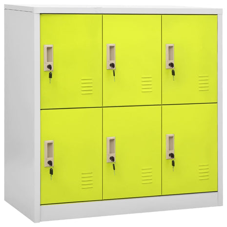 Lockerkasten 2 st 90x45x92,5 cm staal lichtgrijs en groen