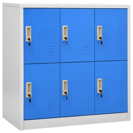 Lockerkasten 5 st 90x45x92,5 cm staal lichtgrijs en blauw