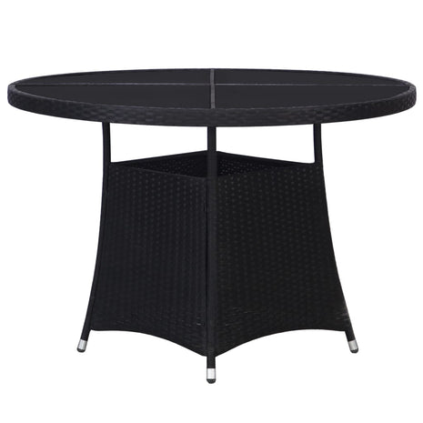 Tuintafel Ø110x74 cm poly rattan zwart