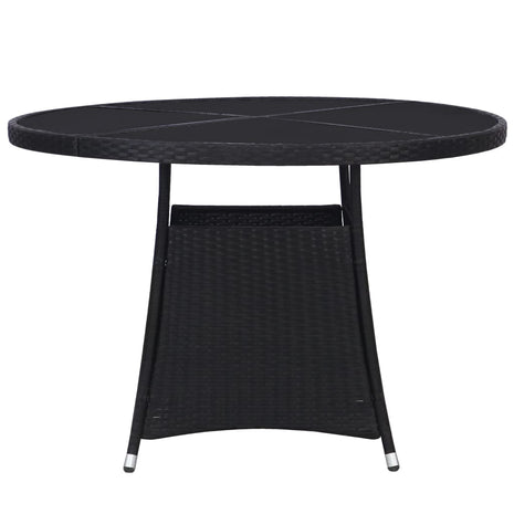 Tuintafel Ø110x74 cm poly rattan zwart