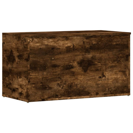 Opbergkist 84x42x46 cm bewerkt hout gerookt eikenkleurig