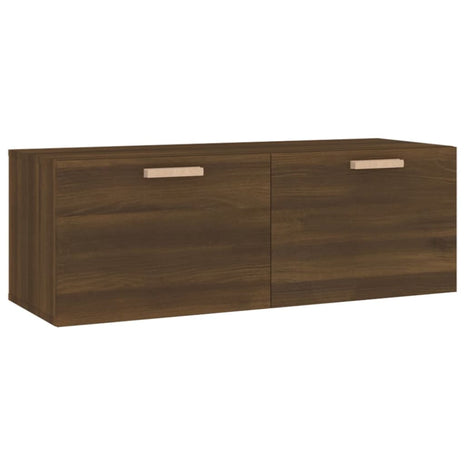 Wandkast 100x36,5x35 cm bewerkt hout bruin eikenkleur