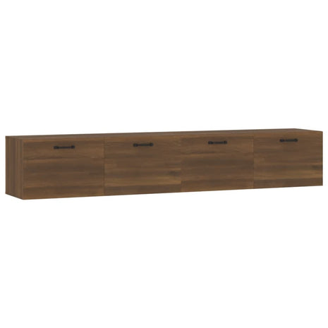 Wandkasten 2 st 100x36,5x35 cm bewerkt hout bruin eikenkleur