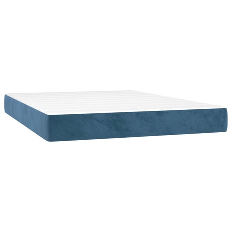 Pocketveringmatras 140x190x20 cm fluweel donkerblauw