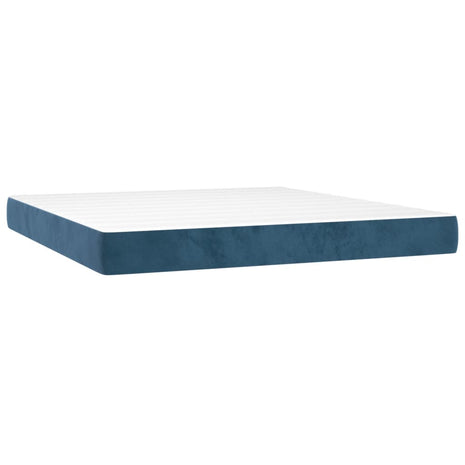 Pocketveringmatras 180x200x20 cm fluweel donkerblauw