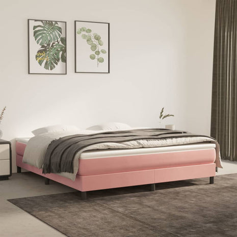 Pocketveringmatras 180x200x20 cm fluweel roze