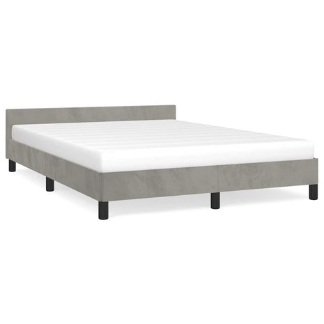 Bedframe zonder matras 140x190 cm fluweel lichtgrijs