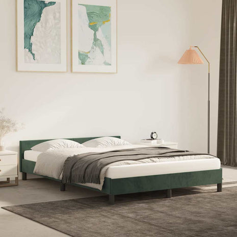 Bedframe zonder matras 140x190 cm fluweel donkergroen