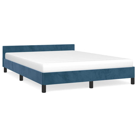 Bedframe zonder matras 140x190 cm fluweel donkerblauw