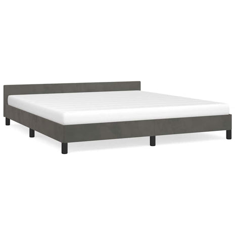 Bedframe zonder matras 160x200 cm fluweel donkergrijs