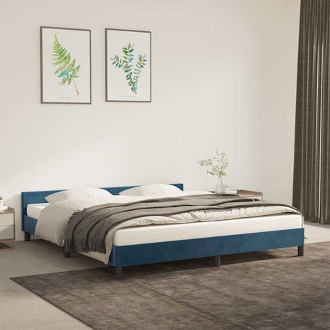 Bedframe zonder matras 160x200 cm fluweel donkerblauw