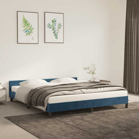 Bedframe zonder matras 180x200 cm fluweel donkerblauw