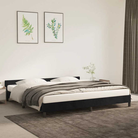 Bedframe zonder matras 200x200 cm fluweel zwart