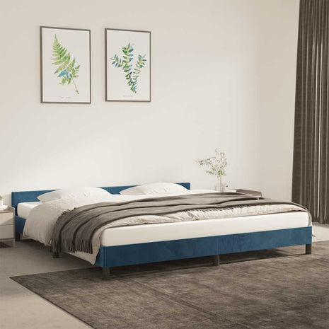 Bedframe zonder matras 200x200 cm fluweel donkerblauw