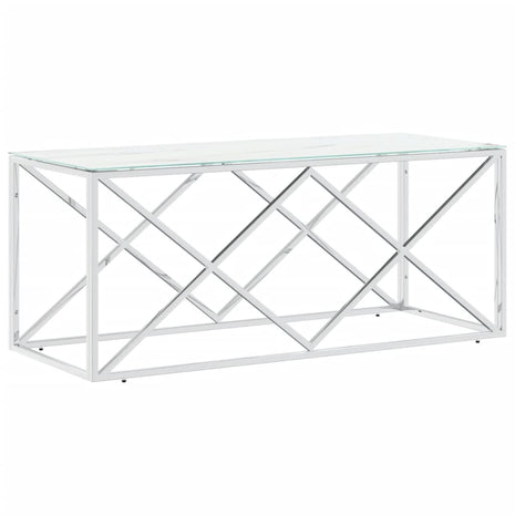 Salontafel 110x45x45 cm roestvrij staal en glas