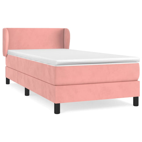 Boxspring met matras fluweel roze 100x200 cm