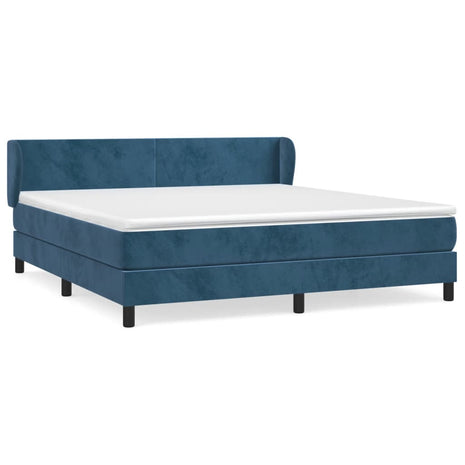 Boxspring met matras fluweel donkerblauw 180x200 cm