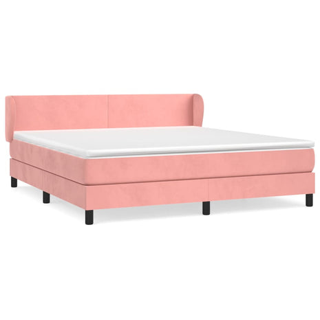 Boxspring met matras fluweel roze 180x200 cm