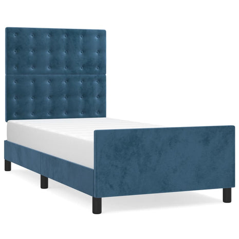 Bedframe zonder matras 90x190 cm fluweel donkerblauw