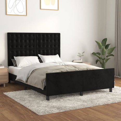 Bedframe zonder matras 140x190 cm fluweel zwart