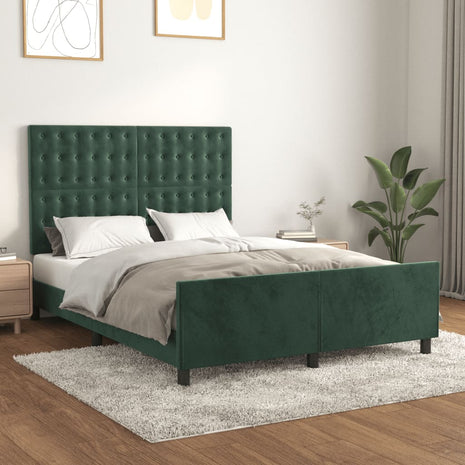 Bedframe zonder matras 140x190 cm fluweel donkergroen