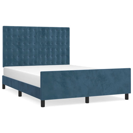 Bedframe zonder matras 140x190 cm fluweel donkerblauw