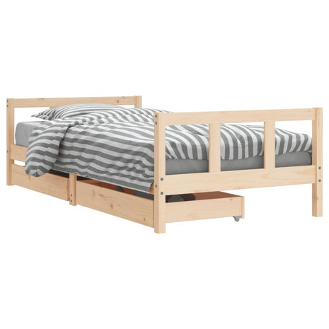 Kinderbedframe met lades 90x190 cm massief grenenhout