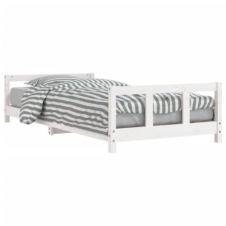 Kinderbedframe 90x200 cm massief grenenhout wit